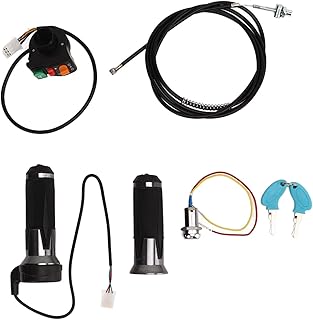 Okuyonic Electric Bike Handlebar Grip Kit, Speed Control ABS Metal Rubber Electric Scooter Throttle Grip Kit Scooter Throttle Grip Kit