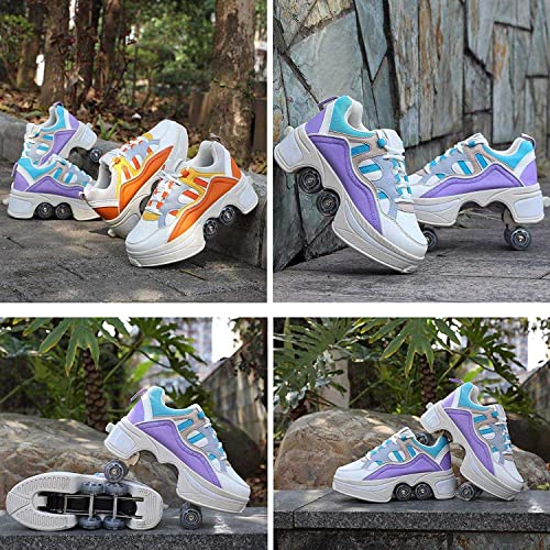 Multifunctional Roller Skates Shoes Deformation Automatic Walking Shoes Invisible Pulley Shoes Skates Male and Female Skating Shoes Outdoor Sports Kick Rollershoes3