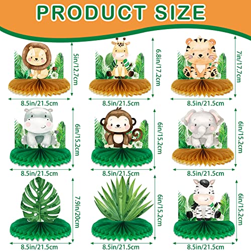9 Pcs Baby Jungle Animals Honeycomb Centerpieces Sage Green Baby Shower Decorations Jungle Themed Birthday Party Supplies For Boys Kids Baby Shower Nursery Wild Party Supplies #TOP2