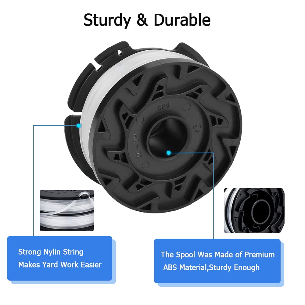 FAOKZE Bobine Tagliaerba Per Black & Decker - 12 Bobine Da 1,65mm X 9m Per Tagliabordi, Con Tappi E Molle - Foto 9