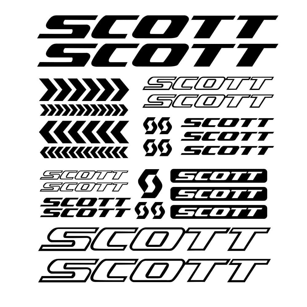 Kit stickers for scott mtb road bike frame vinyl sticker decal cut (Black)