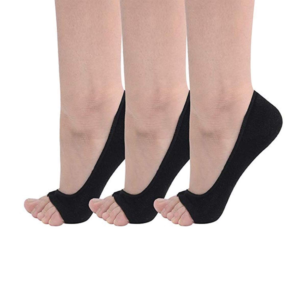 EXCEART Anti-Skid Invisible Socks for Women 3 Pairs Low Cut No Show Boat Socks with Silicone Grip Breathable Summer Socks