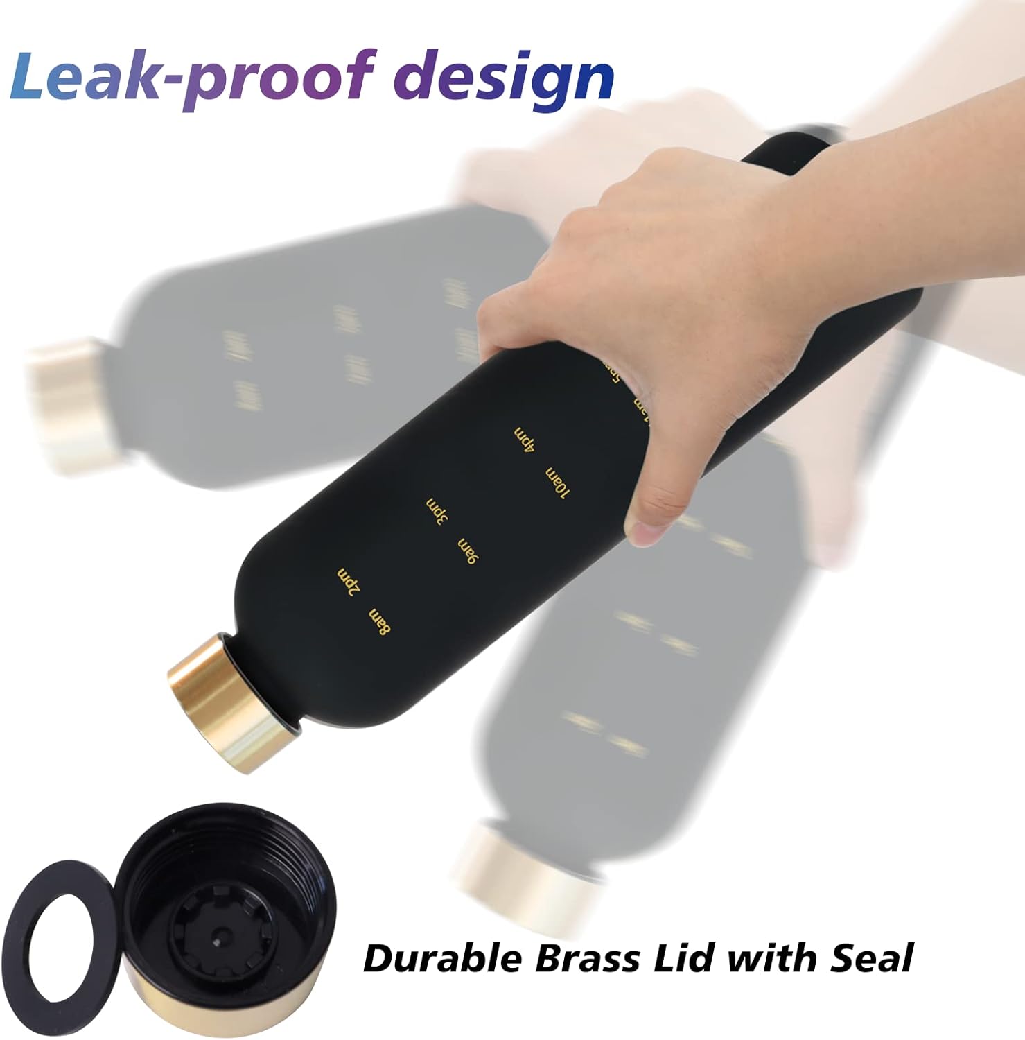 32oz Water Bottles with Times to Drink, Motivational Water Bottle with Time Marker, BPA Free Reusable Water Bottle with Hydrating Reminder for Gym Fitness Workout Travel - Image 5