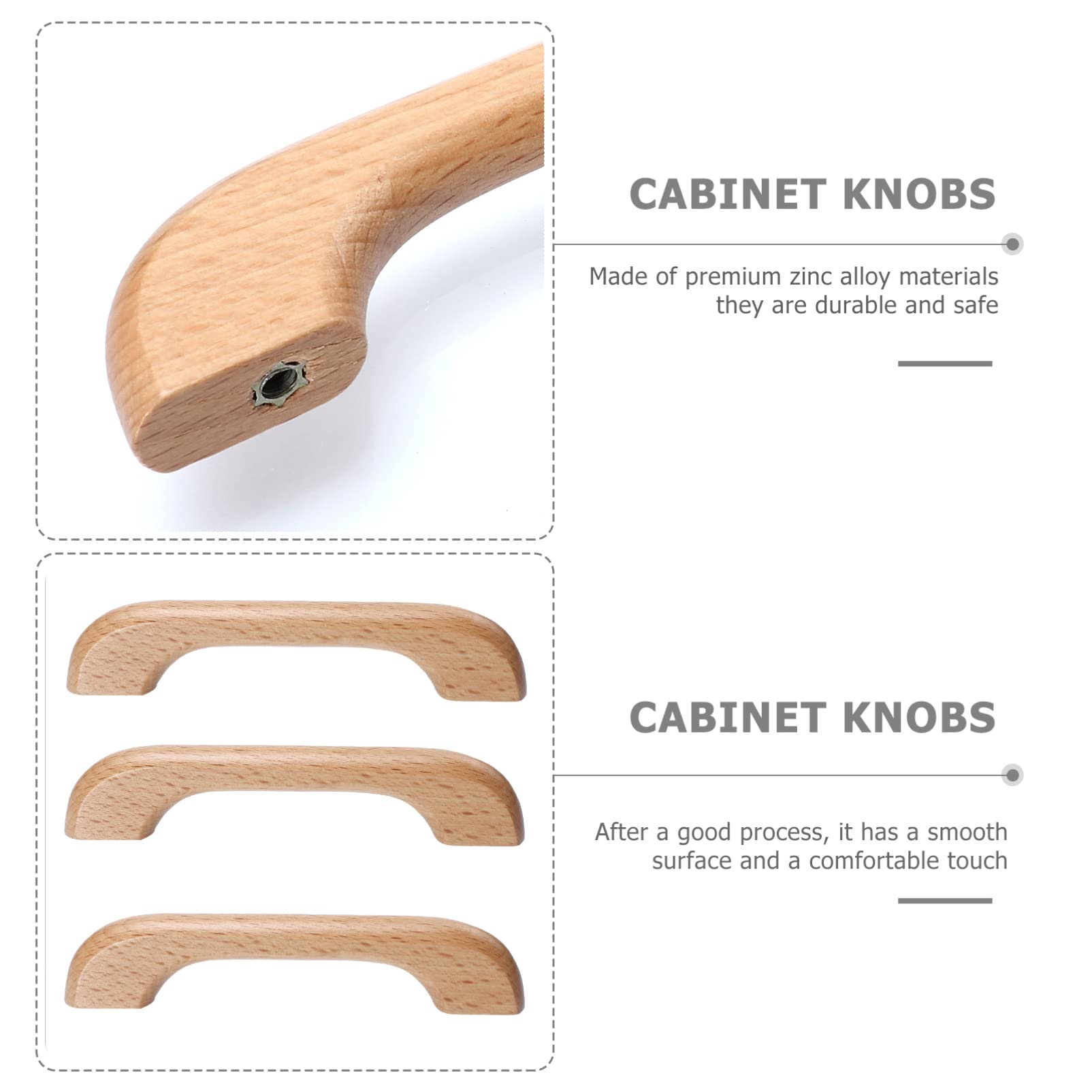 HEMOTON 6 Pezzi Maniglie in Legno Marrone per Ante di Mobili e Cassetti, Facili da Installare, Stile Vintage per Casa e Cucina