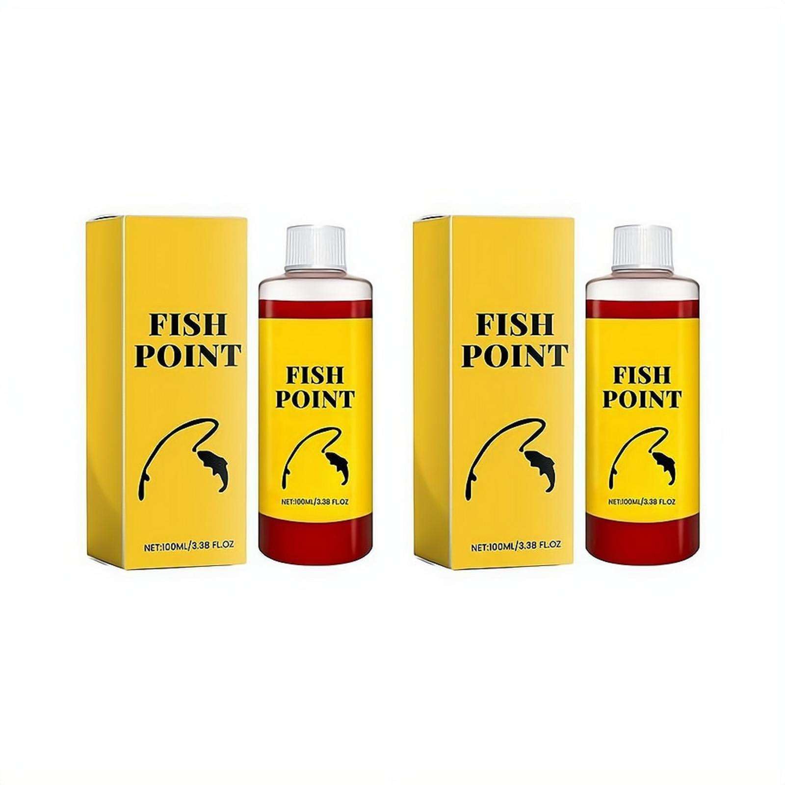 100ml Concentrated Fish Point Liquid, Fast-Acting Fishing Attractant, Improves Bite Response, Red Worm Liquid, Fishing Scent Enhancer for Trout, Panfish, Freshwater and More (Fish bait 2 pcs)