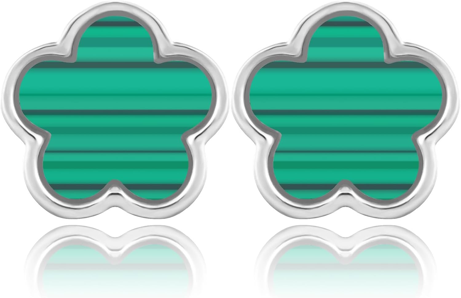 14K Gold Four Leaf Clover Stud Earrings for Women Lucky Flower Jewelry