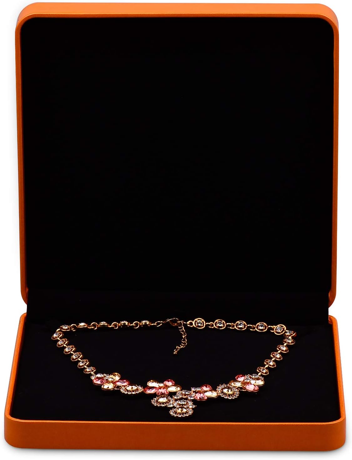 Oirlv Premium Leather Big Necklace Box Chunky Necklace Gift Box Showcase Jewelry Display Holder