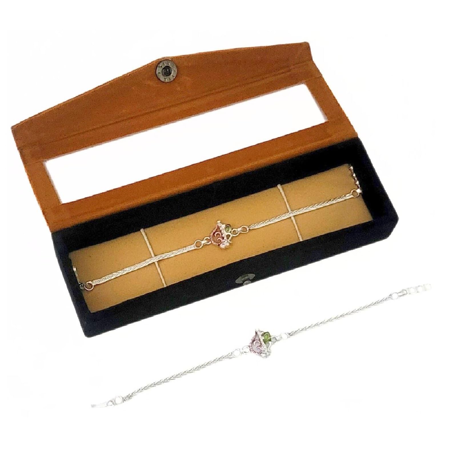 RELBEES Ganesha Silver Rakhi for brother/Rakhi for brother/Silver Bracelet Rakhi with velvet gift box,roli,chawal for bhai,bro,bhaiya,kids/om trishul(1046) (B0D4JSKP92) Amazon Price History, Amazon Price Tracker