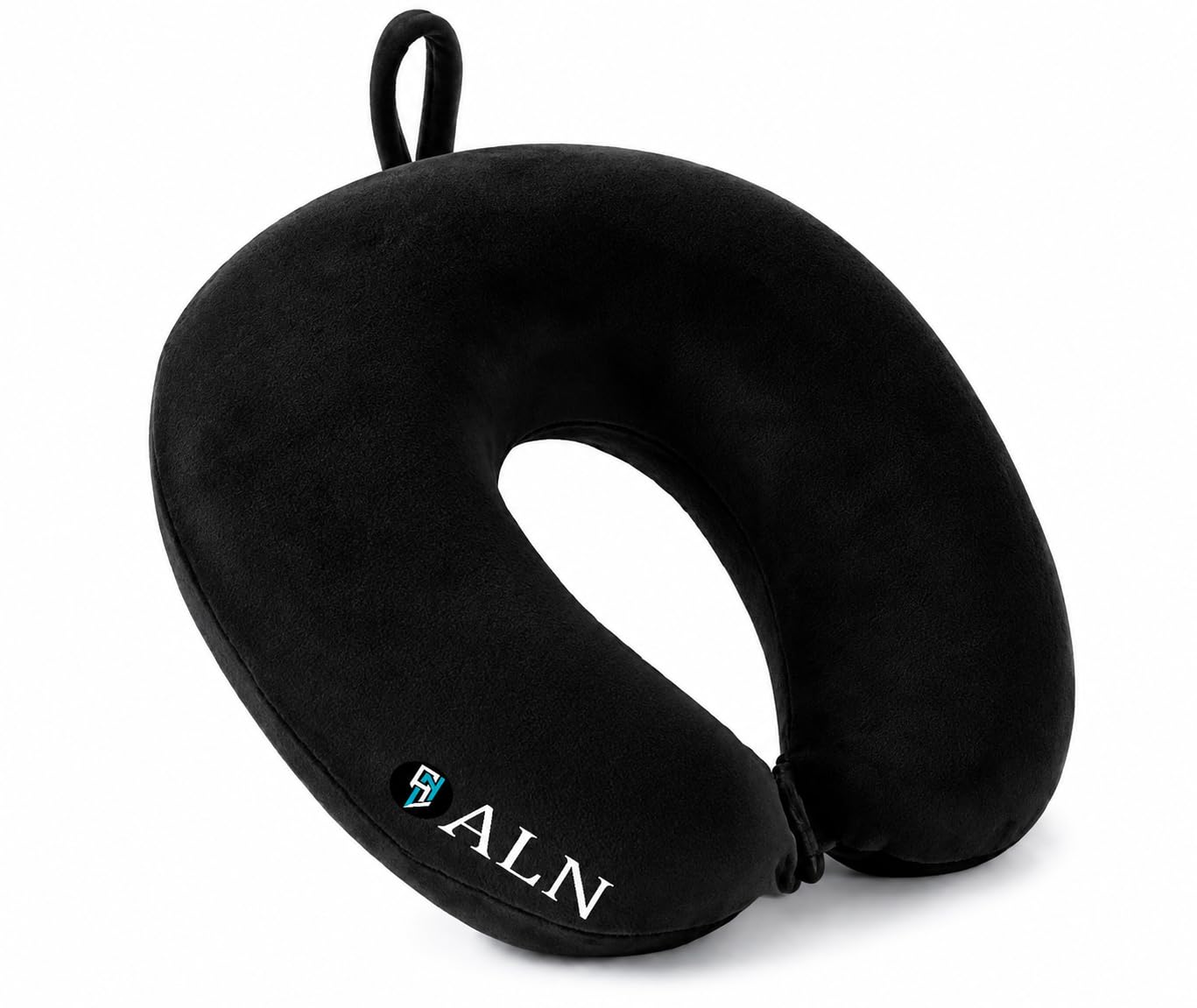 aln® premium velvet travel neck pillow for travelling and sleeping in airplane flight, cab, car, train, bus for men and women head rest neck holder pillow for pain relief (black)