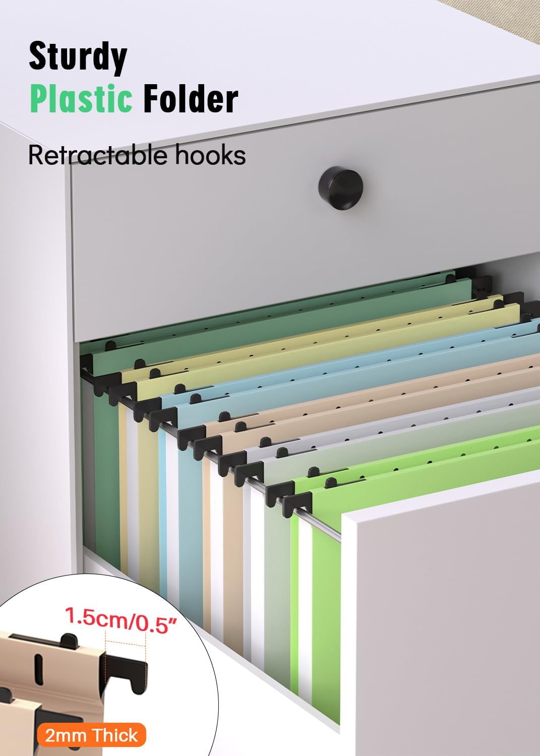 Extra Capacity Plastic Hanging File Folder, 12 Pack Reinforced Hang Folders Letter Size, Heavy Duty 1 Inch Expansion Filing Cabinet Folders, for Bulk Files, Medical Charts, Morandi Colors