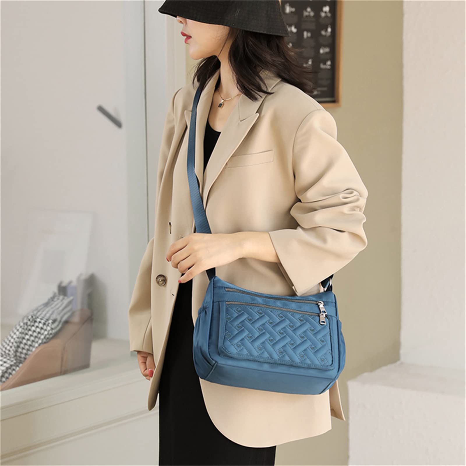 Modna damska torba na ramię wodoodporna nylonowa oxford torba crossbody damska duża pojemność torebki torebka podróżna torby kurierskie, Czarny