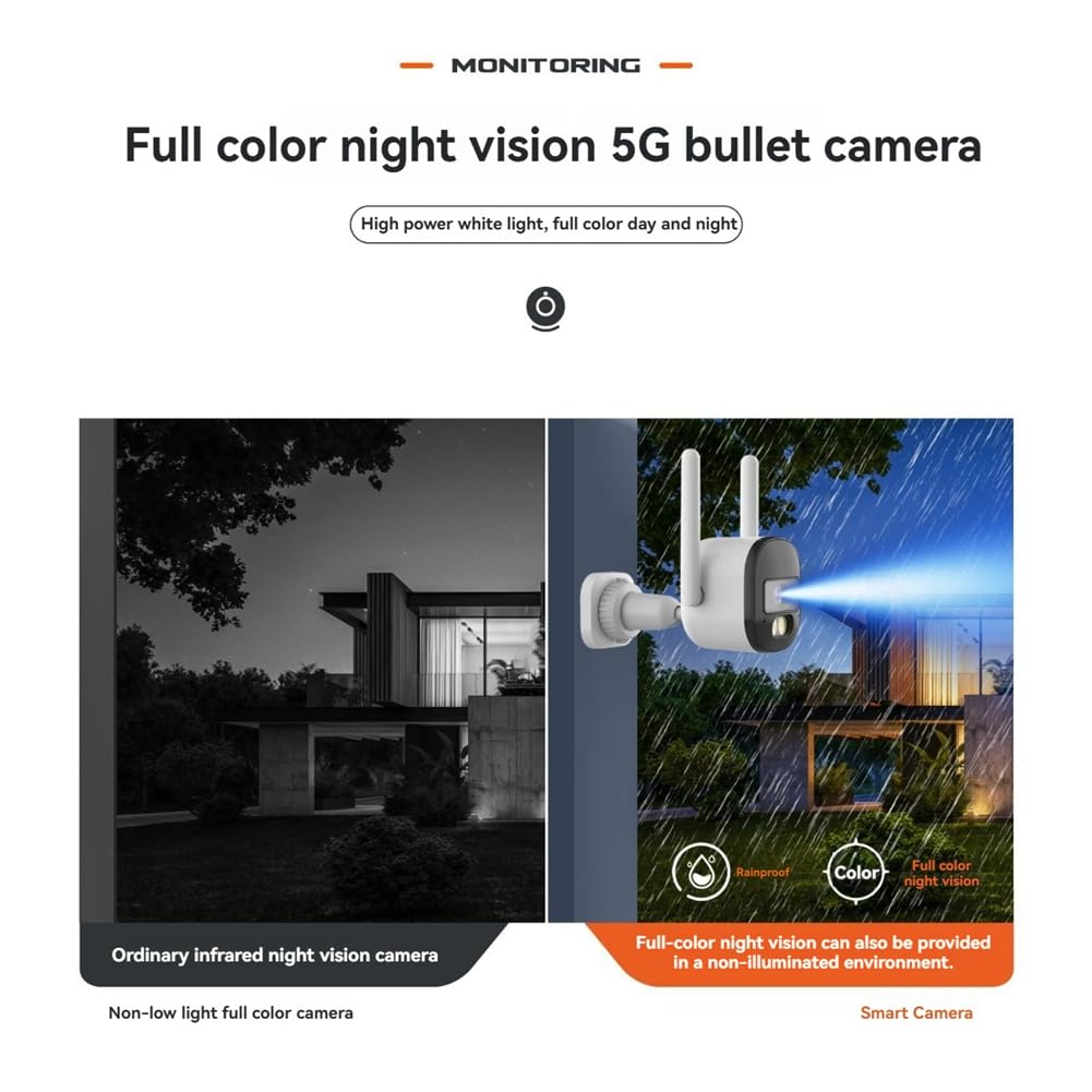 4MP WiFi Kamera Wireless CCTV System 2.4G&5G Dual Band IP Kameras -Wege-Audioüberwachung Outdoor Regenfeste Kamera EU-Stecker