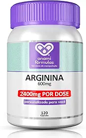Arginina 100% Pura 2400mg Vasodilatação Músculos 120 Cáps
