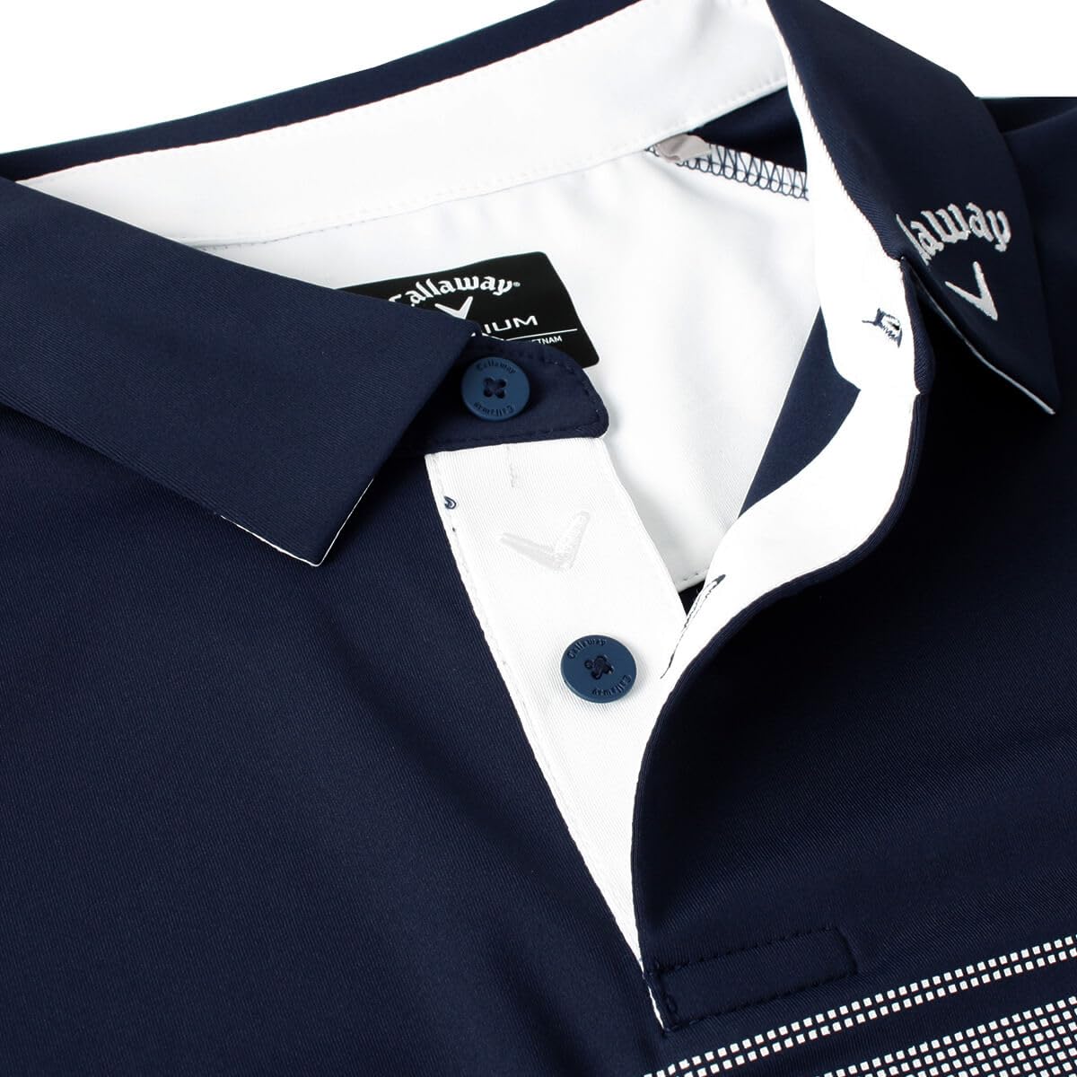 Callaway Odyssey Block Opti-Dri Swing Tech - Polo da Golf Elasticizzata, Peaccoat., XXL