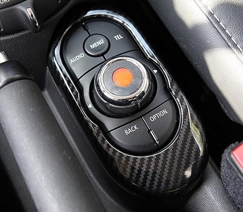 UNICUS Cubierta de panel de control iDrive con efecto de carbono, 1 x compatible con MINI Cooper S F55 F56 F57
