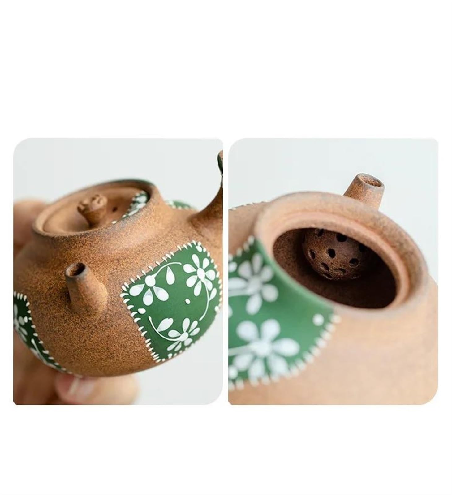Teekannen-Set Teeartikel Zubehör Ornament Reine Handbemalte Grobe Keramik Teekanne Mit Seitlichem Griff Ästhetisches Pflaster Kleine Kanne Teekessel 70 Ml Weihnachts Teekanne Und Tasse Set