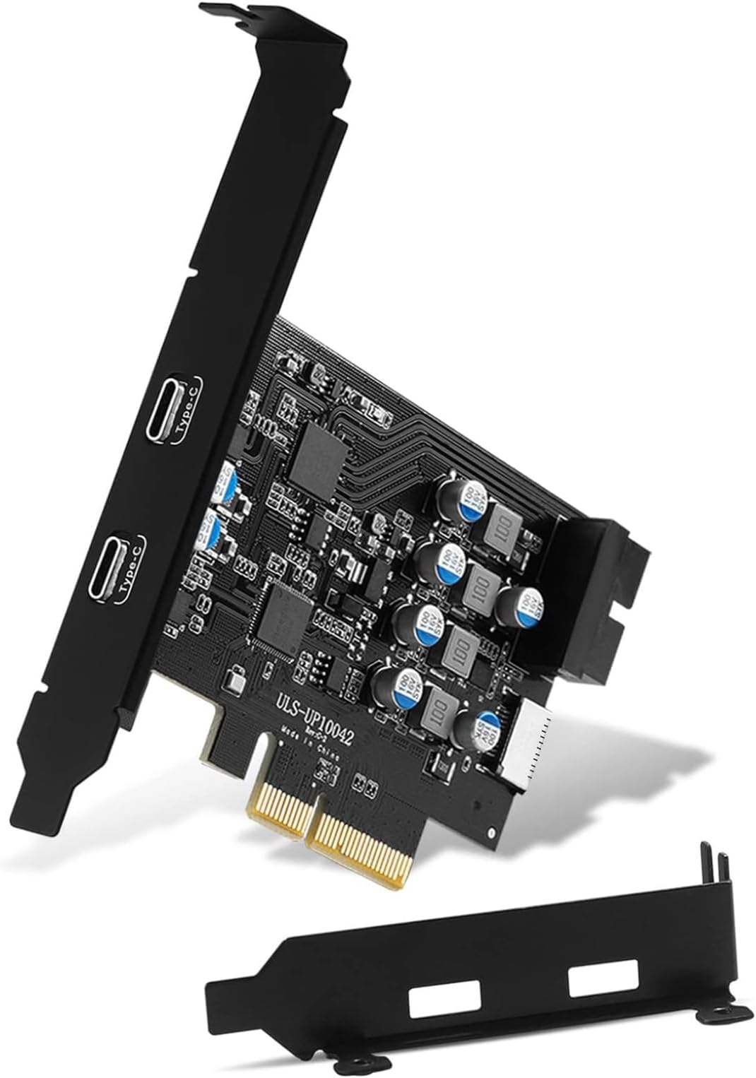 Carte PCIe Vers USB 3.2 Gen 2 (20 Gbps) - 5 Ports (3x USB-A + 2x USB-C) Pour PC Windows, Linux, Mac OS X