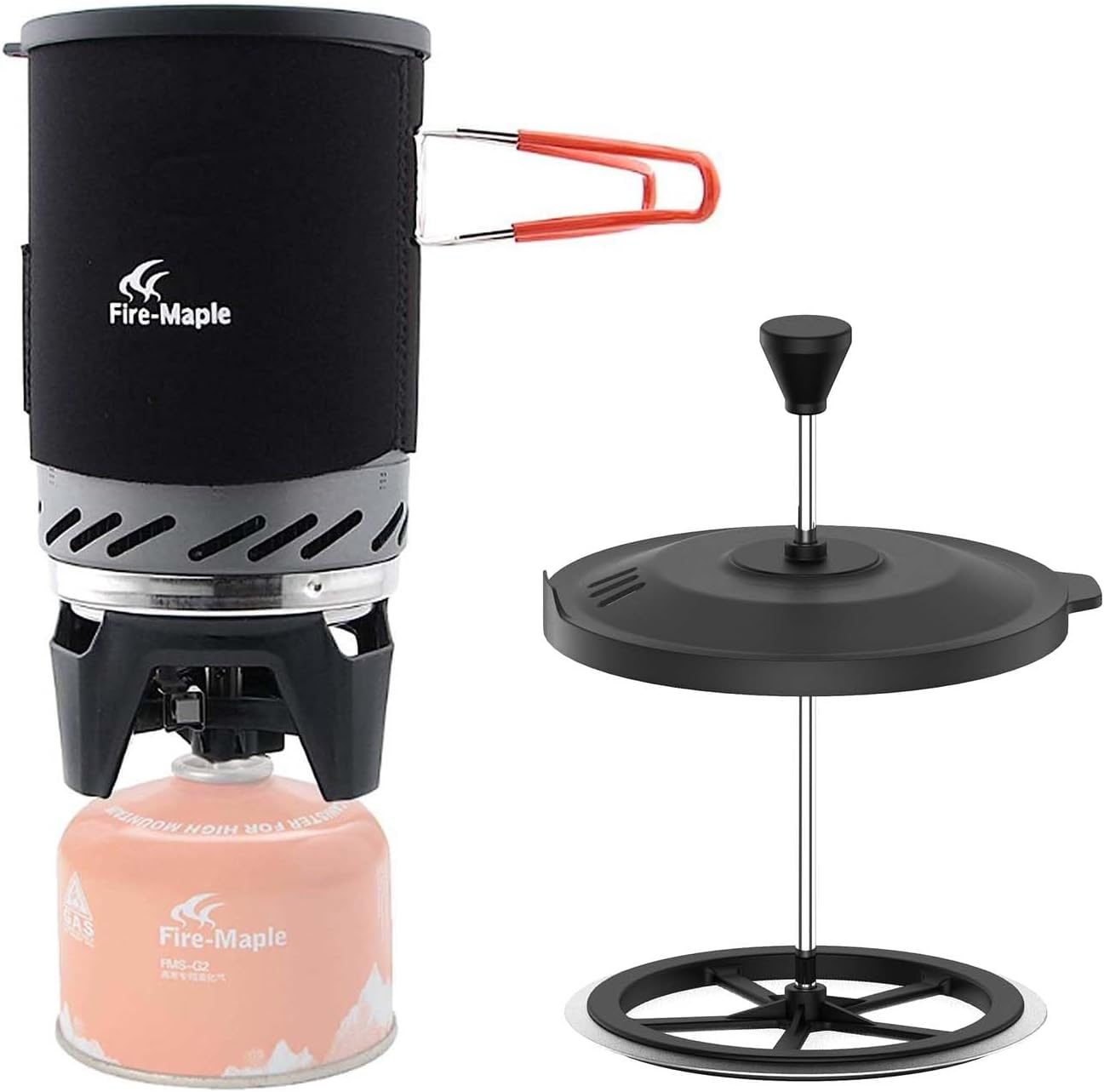 "Fixed Star 1" Backpacking and Camping Stove System and Firemaple Star French Press Coffee Filte