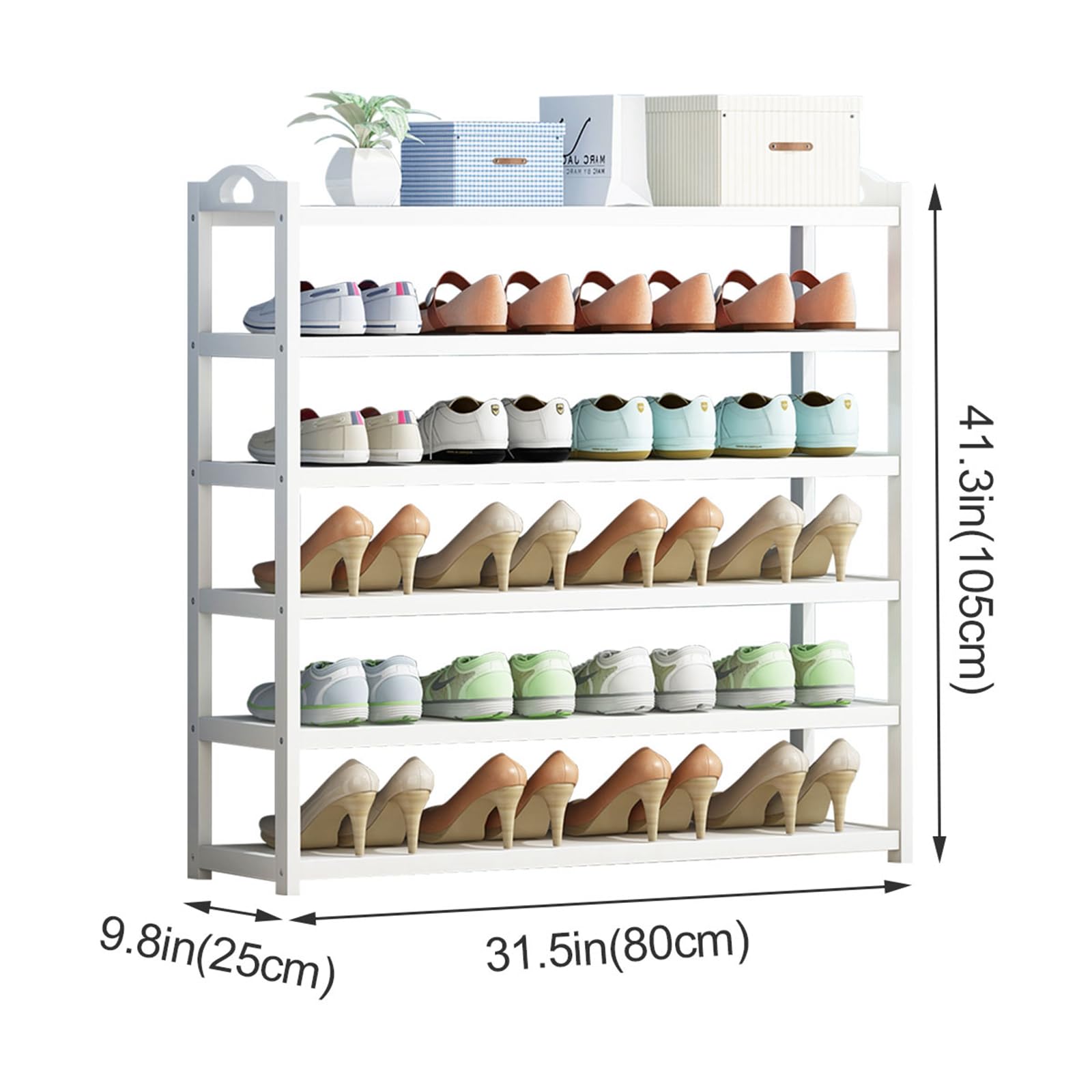 Amazon｜【ホワイト シューズラック 6-80】シューズラック シューズ