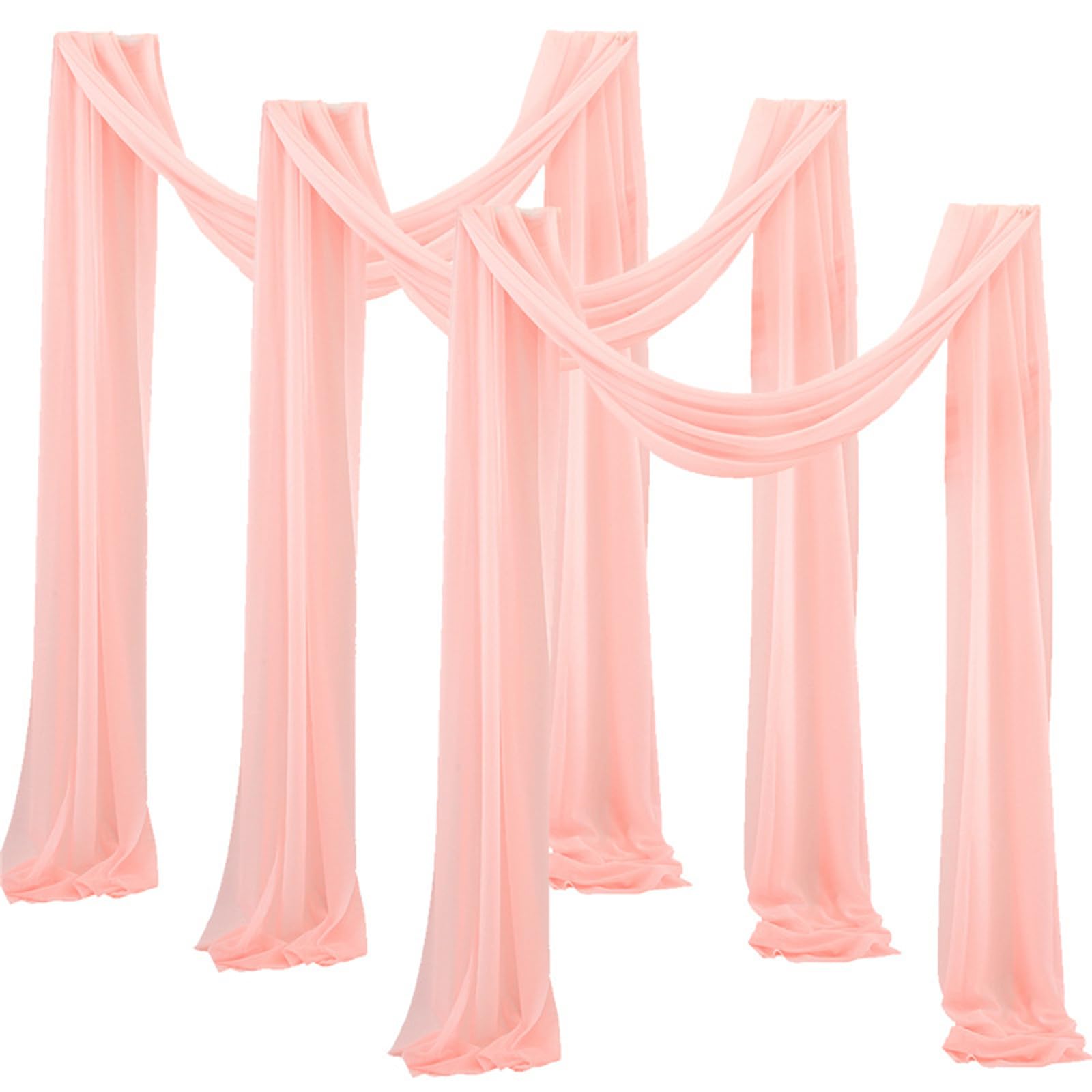 Packung Hochzeit Baldachin Bettvorhänge Set Hände frei Dekor für Party Hochzeit Geburtstag Taufe Transparente Voile Stoff Tüll Vorhänge für Hochzeitsbogen und Querbehang Dekoration (75 x 300)