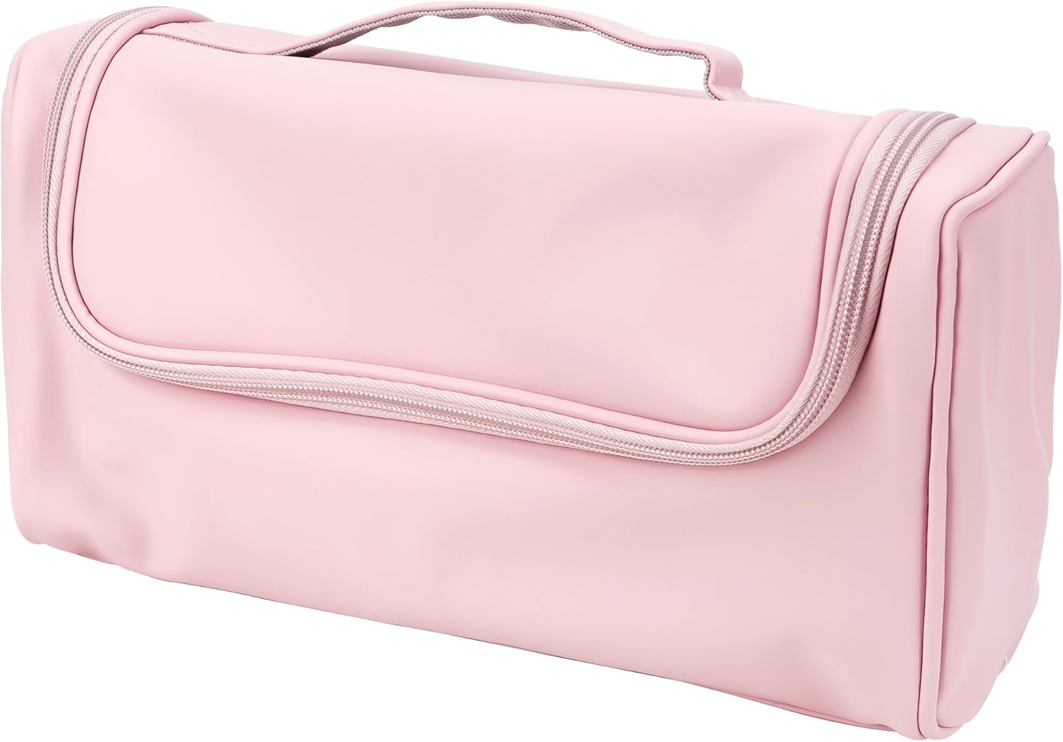 Hanging Travel Case for Hair Tools - Large Capacity Styler Storage Bag with 4 Slots, Waterproof PU Leather Organizer for Multi-Styler Curling Irons & Attachments, Pink