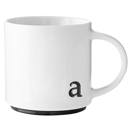 COLLECTIVE HOME Personalized Initial Coffee Mug with Gift Box -