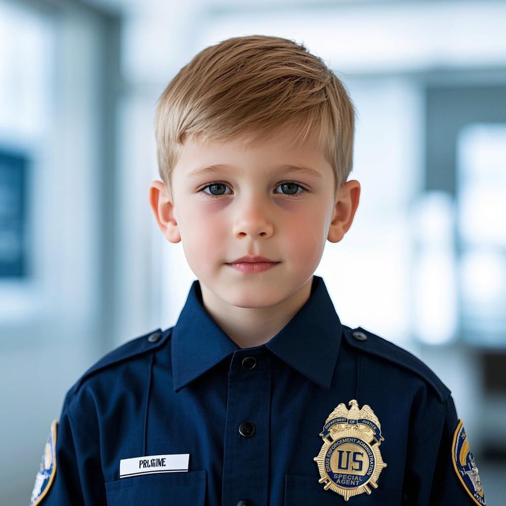 Badge for Dressing up and Role Play, Cop Cosplay Costume Accessory, Enameled & Plated, Nickel-Brass Opulent Shield Badge with Gift Box Packaging, Style11