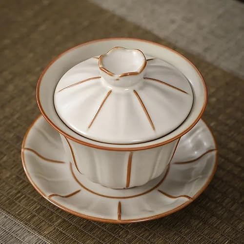 Miniatura 4 de Juego de té de cerámica de Gaiwan de 4.1 fl oz tazas de té de Kung Fu chino Crackle Glaze Tea Tureen Porcelanas