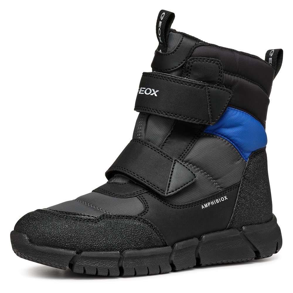 Geox Boys J Flexyper Boy Abx Snow Boot, Dk Grey Royal, 4.5 UK