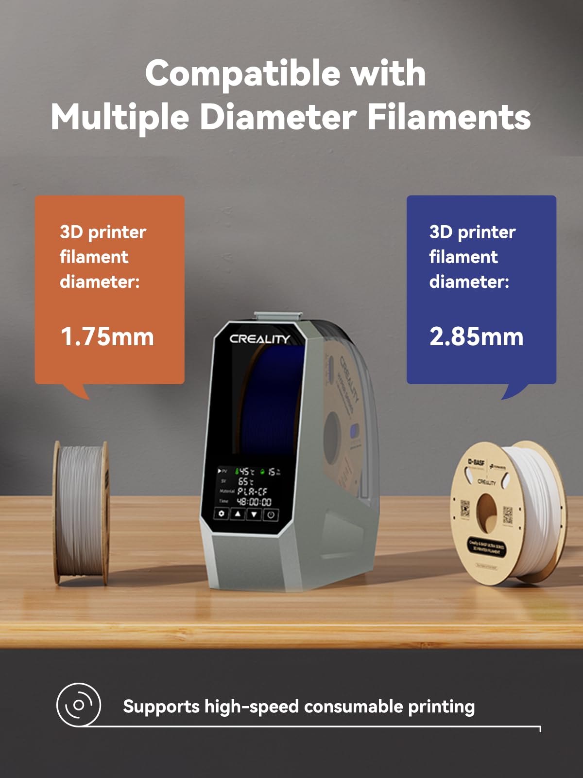 Creality Space PI filament Suszarka Oficjalna, skrzynka do suszenia 3D drukarza z wentylatorem, 360° grzanie dehydrator, do 1,75/2,85mm PLA PETG ABS TPU Nylon (1kg)