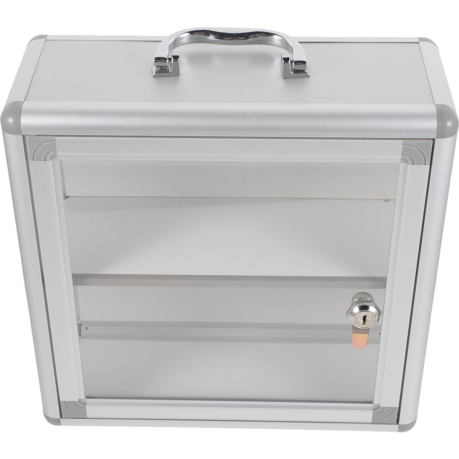 Boîte à remède murale argent coffret de rangement pharmacie avec poignée