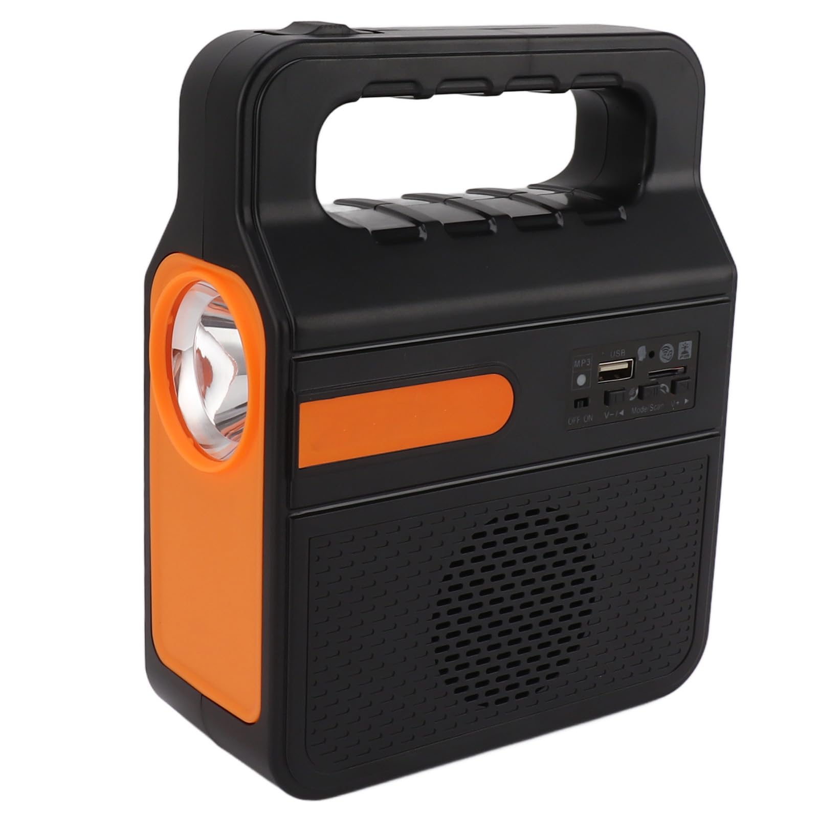 Banque D'énergie Solaire 6000 MAh, Générateur Solaire Portable avec Panneau Lumineux 32 LED, Phare, 3 Ampoules, Chargement USB, Radio MP3 pour Camping, Voyage, Usage Domest