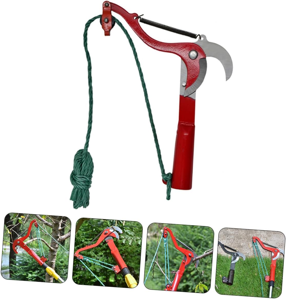 VILLCASE Extendable Tree Pruner and Plant Harvester Clipper with Rope for High Branch Fruit Picking and Garden Trimming