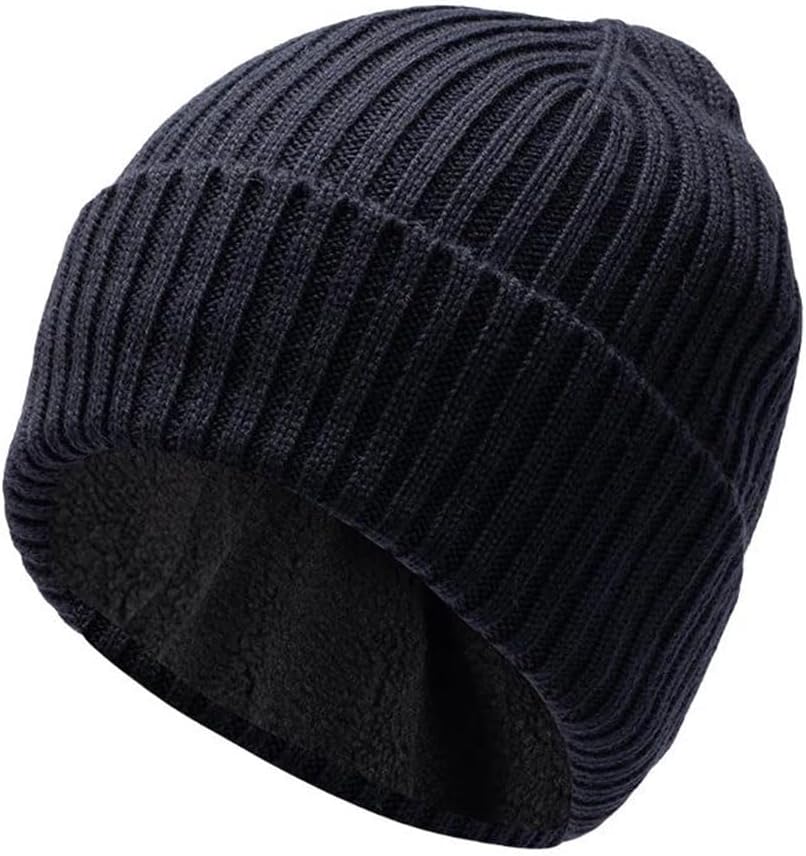 Wool Beanie Hat for Men Women Fleece Lined Ski Skull Cap Outdoors Knit Beanies