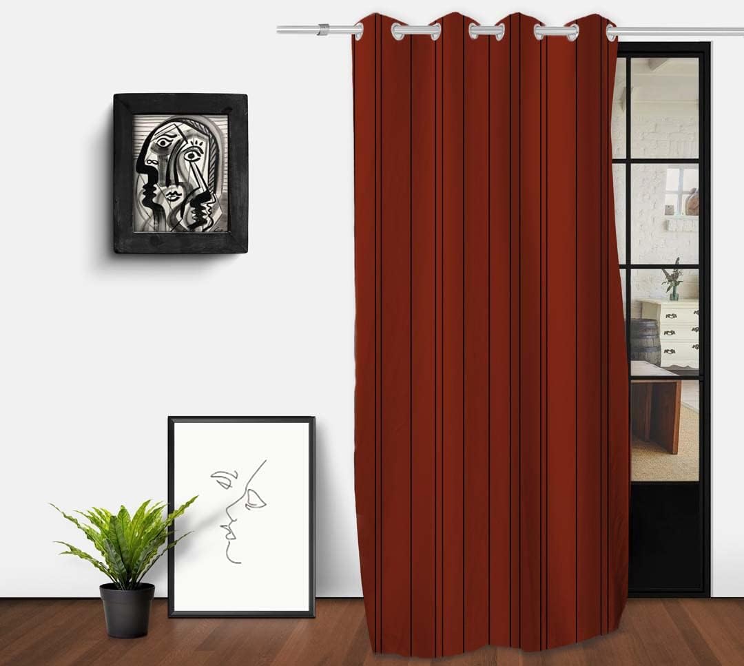 Soleil d'ocre Rideau for eyelets eyelets, orange, 140 x 250 cm, W 53.1" x L 98.4" (1 Panels)