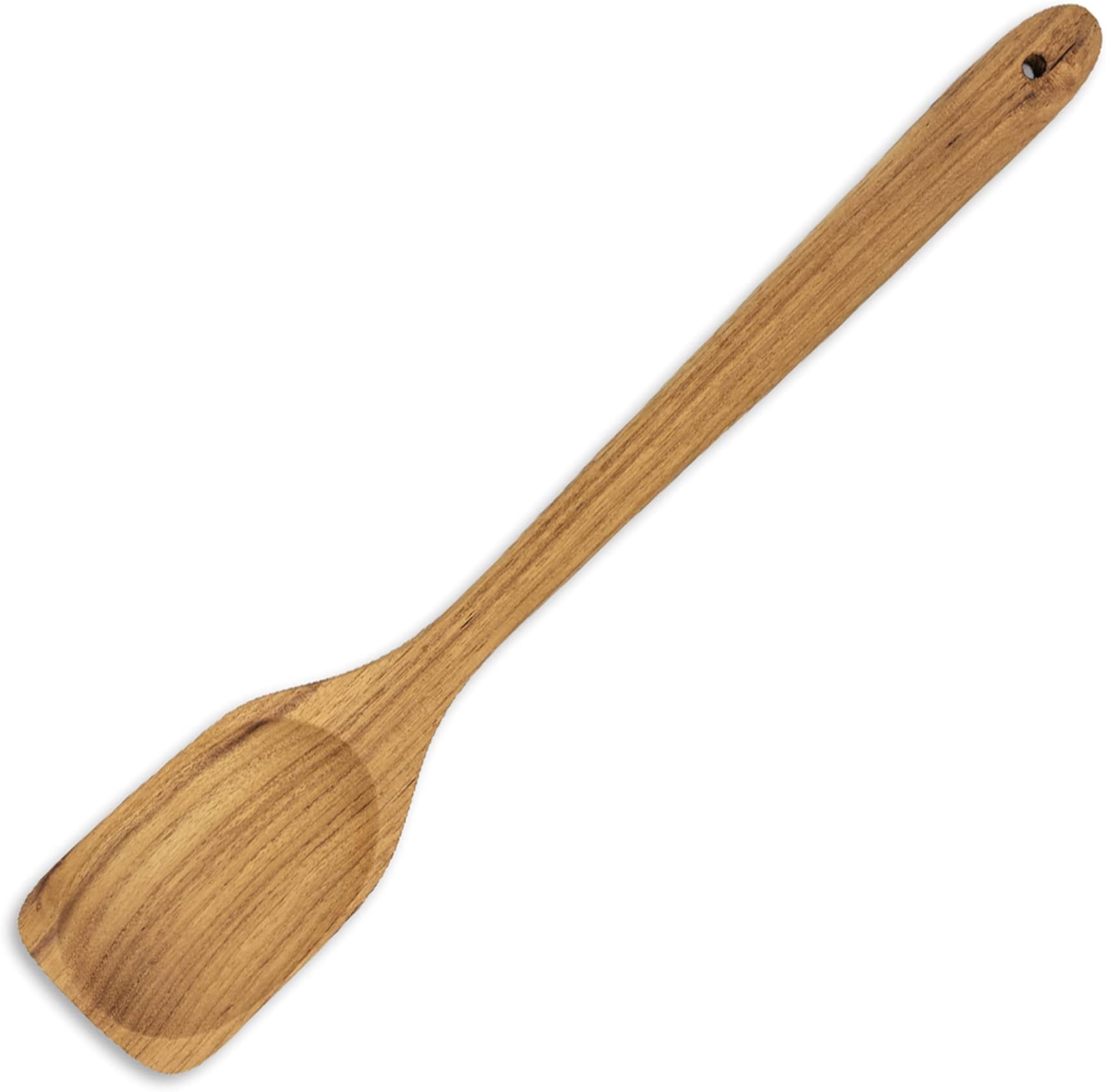 FAAY 18 Inches Large Wooden Spoon, Long Handle Heavy Duty Spoon with Scoop for Big Pot Stirring, Mixing & Cooking. Handcrafted from Teak for Crab Crawfish Seafood Boil, Gumbo Pot.