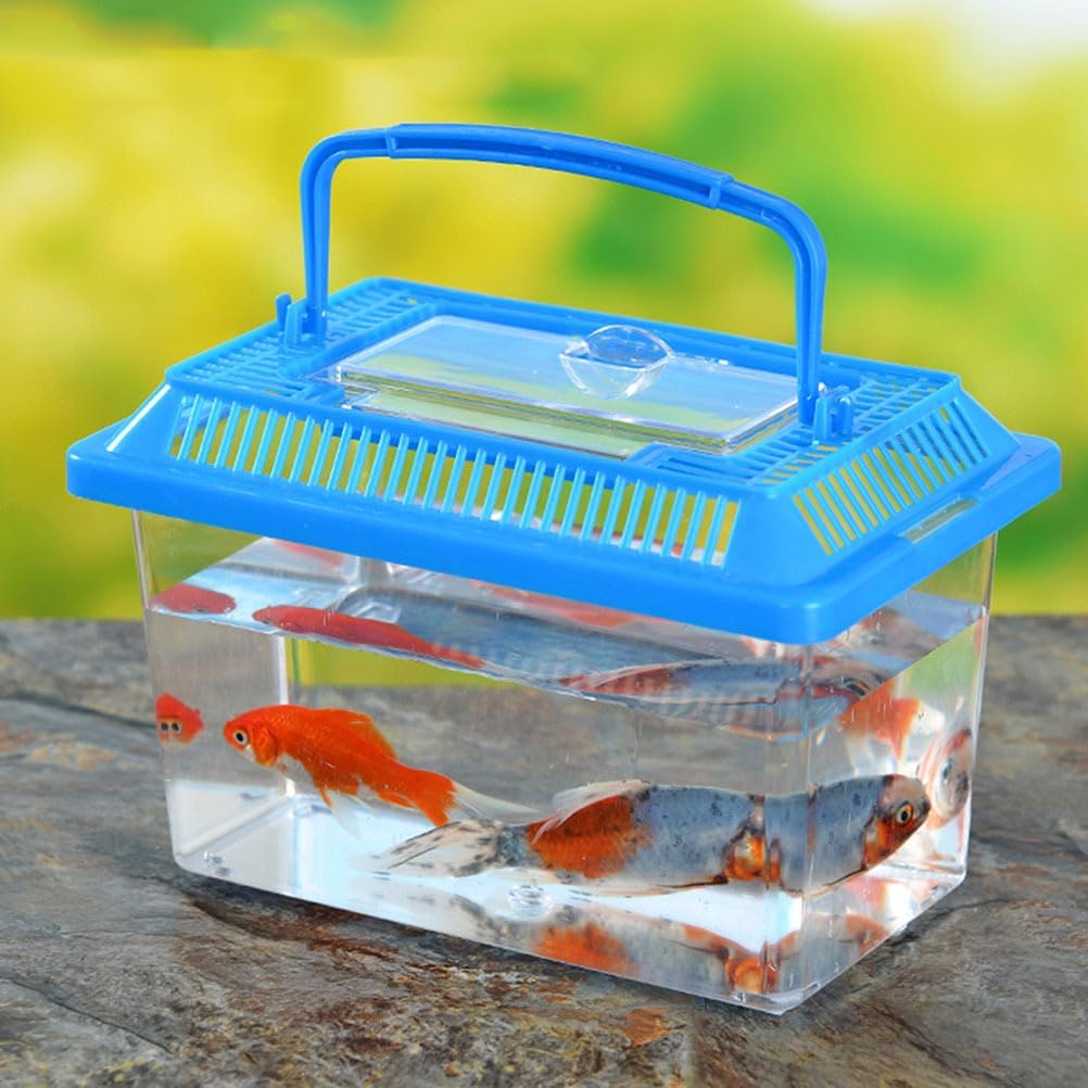 5pcs Portable Handheld Aquarium Fish Tank Mixed Tank Transparent Pet Carrier Turtles Hamsters Fish