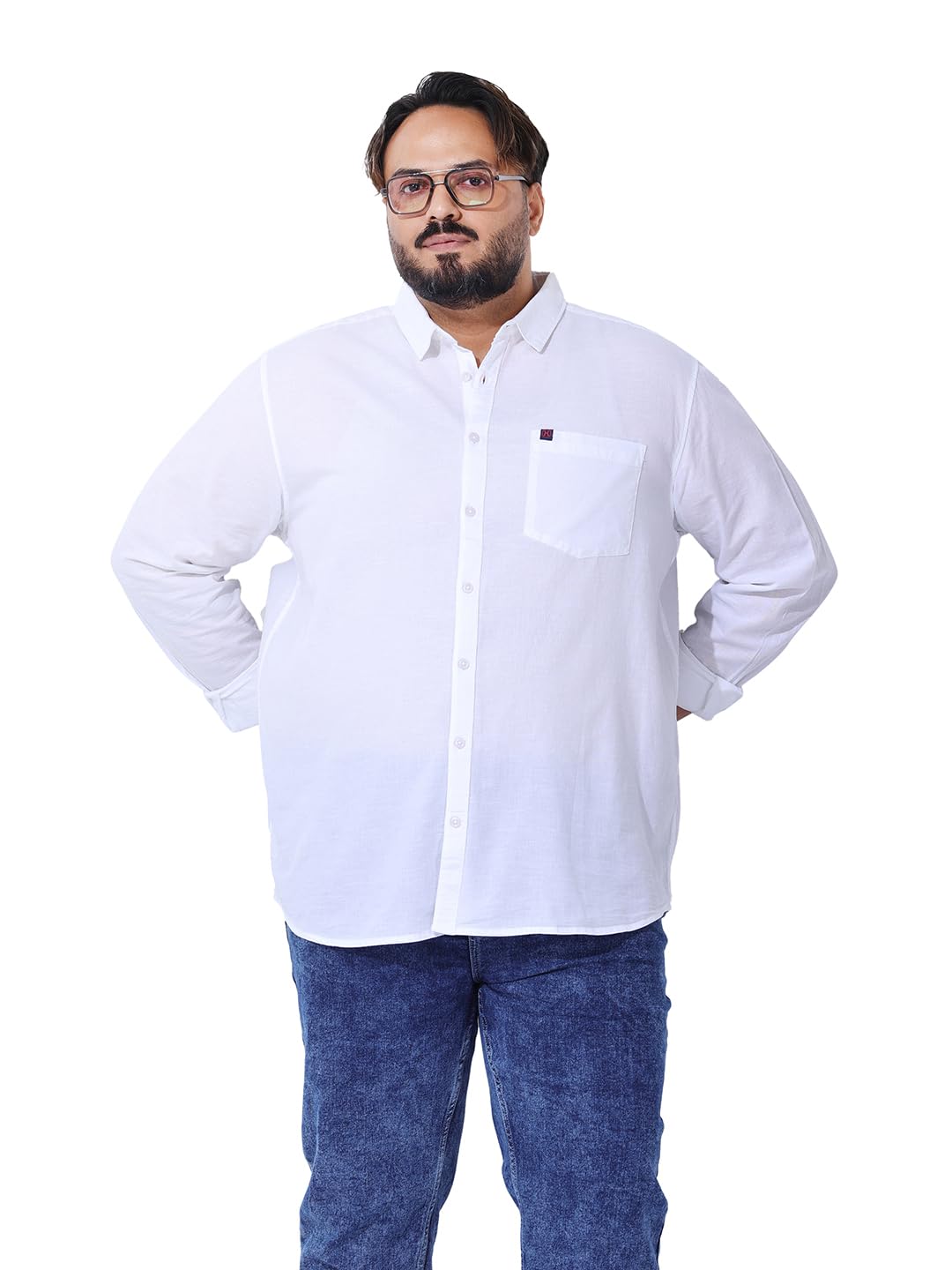 hardsoda by The Indian Garage Co Men Plus Size Regular Fit Solid Full Sleeves Mandarin Collar Casual Short Kurta-picture-16