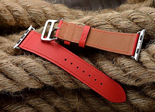 Firsteit Pulseira de couro de substituição compatível com Apple Watch 38 mm, 40 mm, 42 mm, 44 mm, pu