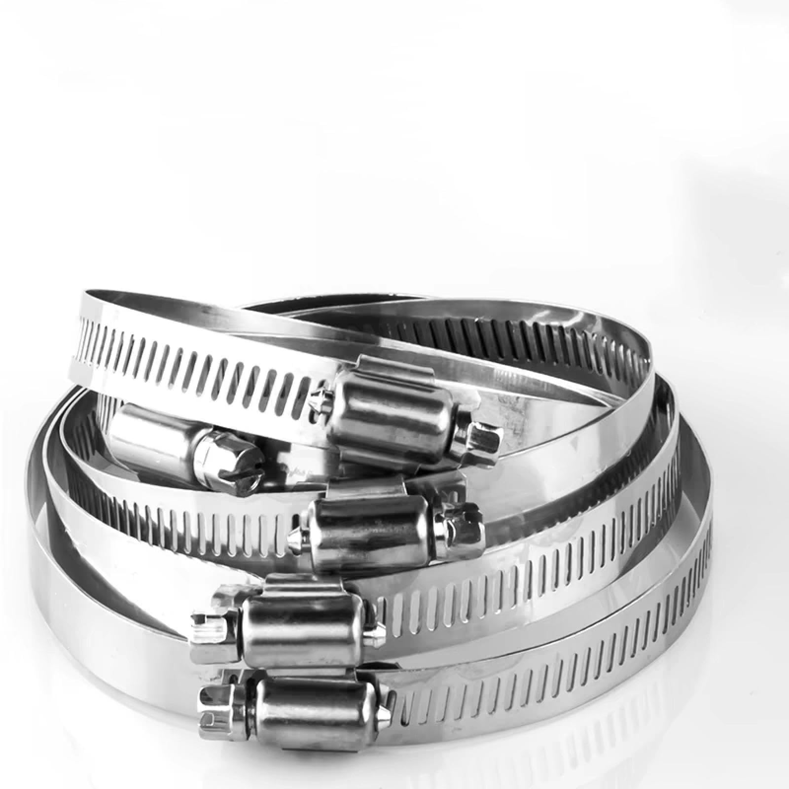 201 Edelstahl-Schlauchschellen-Set, 8 bis 44 mm, verstellbare Antriebsschlauchschellen, Rohrschellen, Kraftstoffleitung, Schneckengröße 60/80/91/101 Stück (60 Stück im Karton)