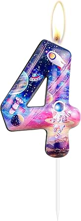 Space Astronaut Number 5 Birthday Candle - Planet Cake Topper For Kids Space Party