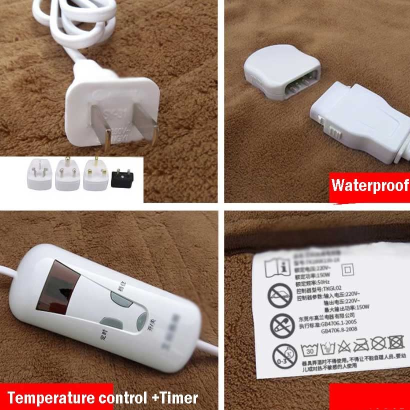 Amazon.com: SLNFXC Washable Electric Blanket Double 220V Electric Heated  Blanket Mat Single-Control Dormitory Bedroom Heating Carpet : Home u0026 Kitchen