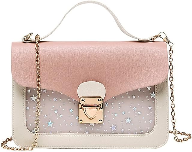 A-QMZL Girls Handbags Mini Shoulder Bag Little Girls Crossbody Bag Purse Star Sequins Design Chain Messenger Bag for Girls Kids Toddler Teens