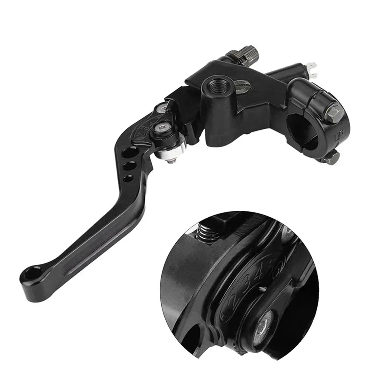 Leva frizione freno moto Leva della pompa freno frizione idraulica universale da 7/8" 22mm in alluminio CNC per cilindro principale per moto(Nero)