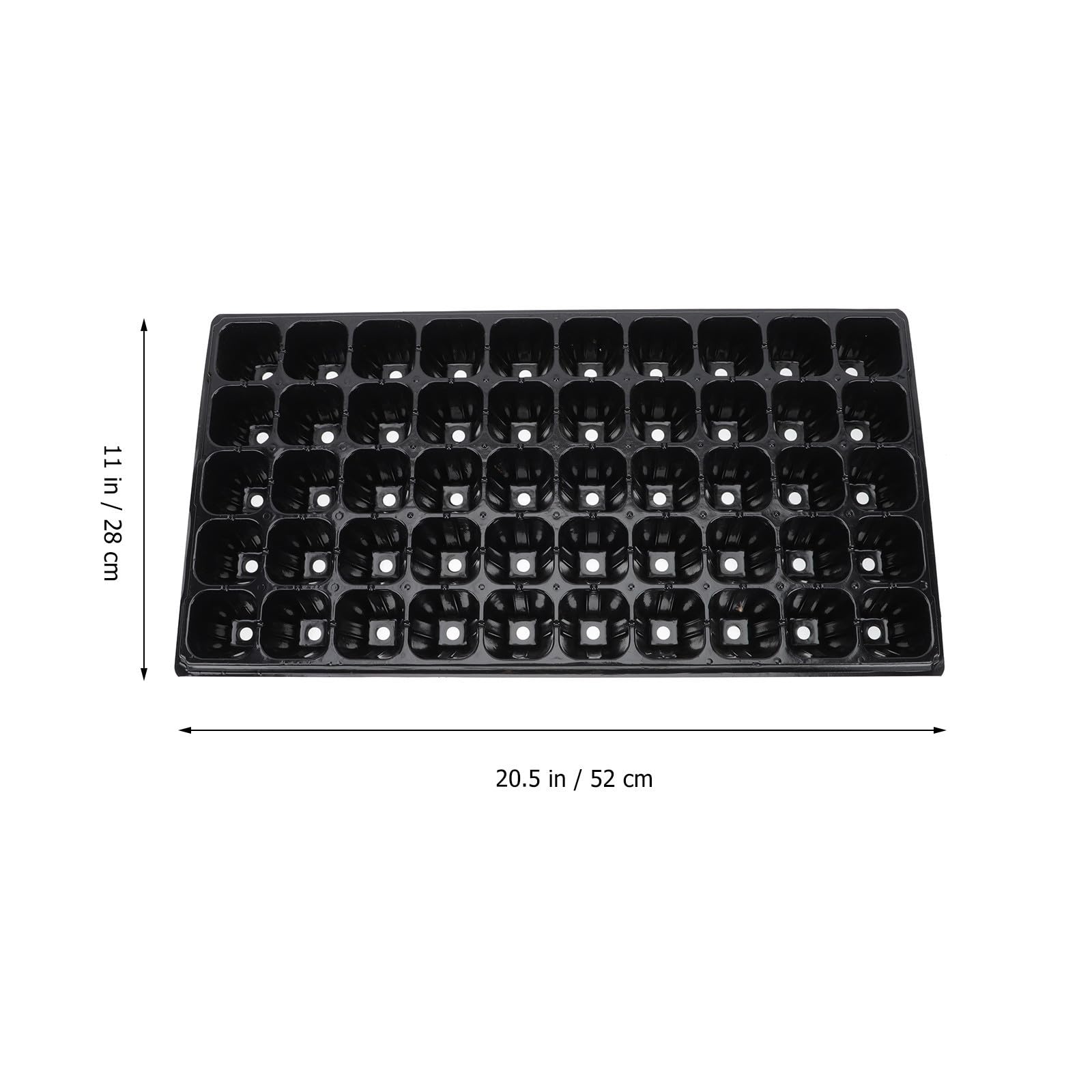 Hemobllo Bandeja de Semillero de 50 Orificios PP Negro 10 Piezas | Jardinería, Diseño Transpirable y Estable, Formato Práctico para Cultivo de Plantas