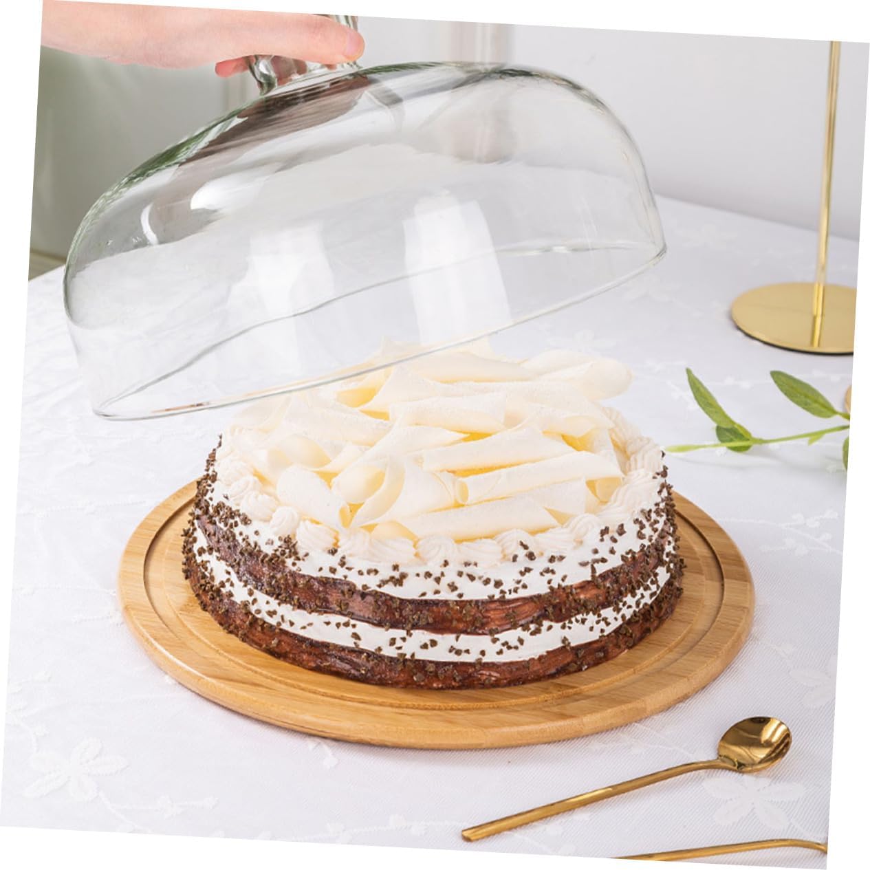 STOBAZA 1Set Elegant Cake Dome with Base Food Cover for Parties Weddings and Home Use Stylish Food Storage for Desserts Snacks and Treats Cake Container and Serving