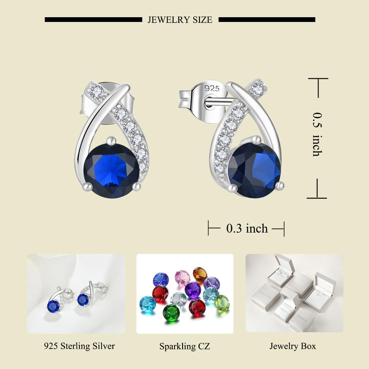 Starchenie 925 Sterling Silver Stud Earrings for Women - 6mm Round Birthstones Earrings Birthday Jewelry Gifts - Image 6