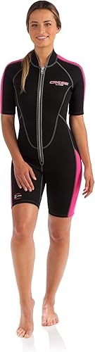 Cressi Women's Short Front Zip Wetsuit for Surfing, Snorkeling, Scuba Diving -Lido Short Lady