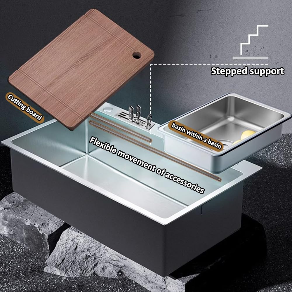 Amazon.com: Undermount Stainless Steel Single Bowl Sink With Knife