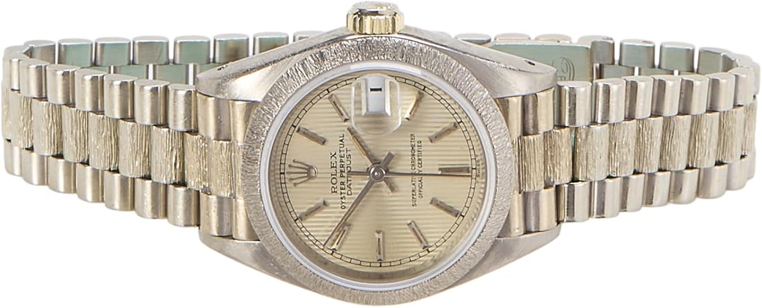 Pre-loved White Gold Tapestry Dial Datejust 69179 26mm, Silver